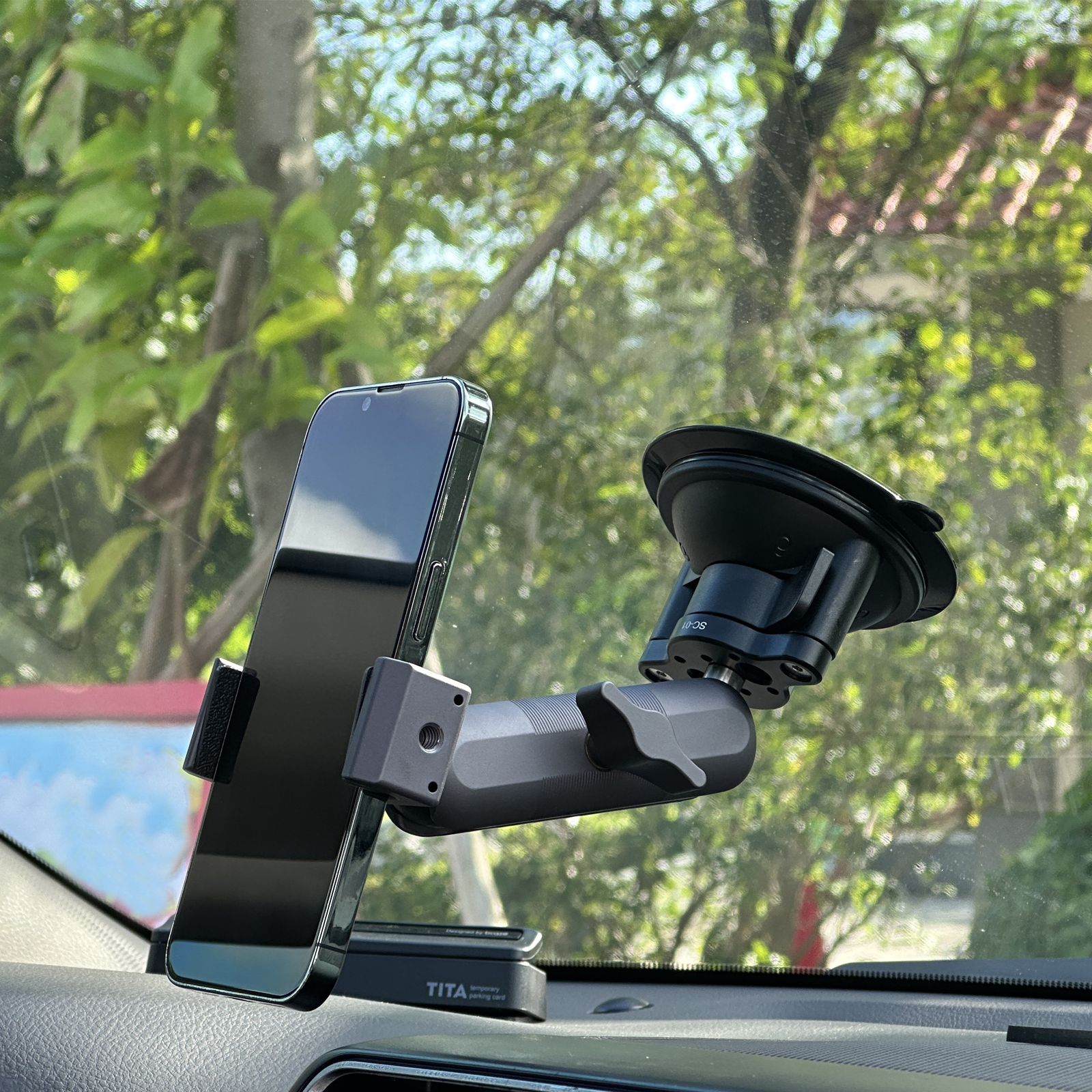 FANAUE Uchwyt na telefon komórkowy Uchwyt samochodowy GPS Twist-Lock Kompozytowa podstawa z przyssawką z kulistymi szybami pojazdu do uchwytów RAM