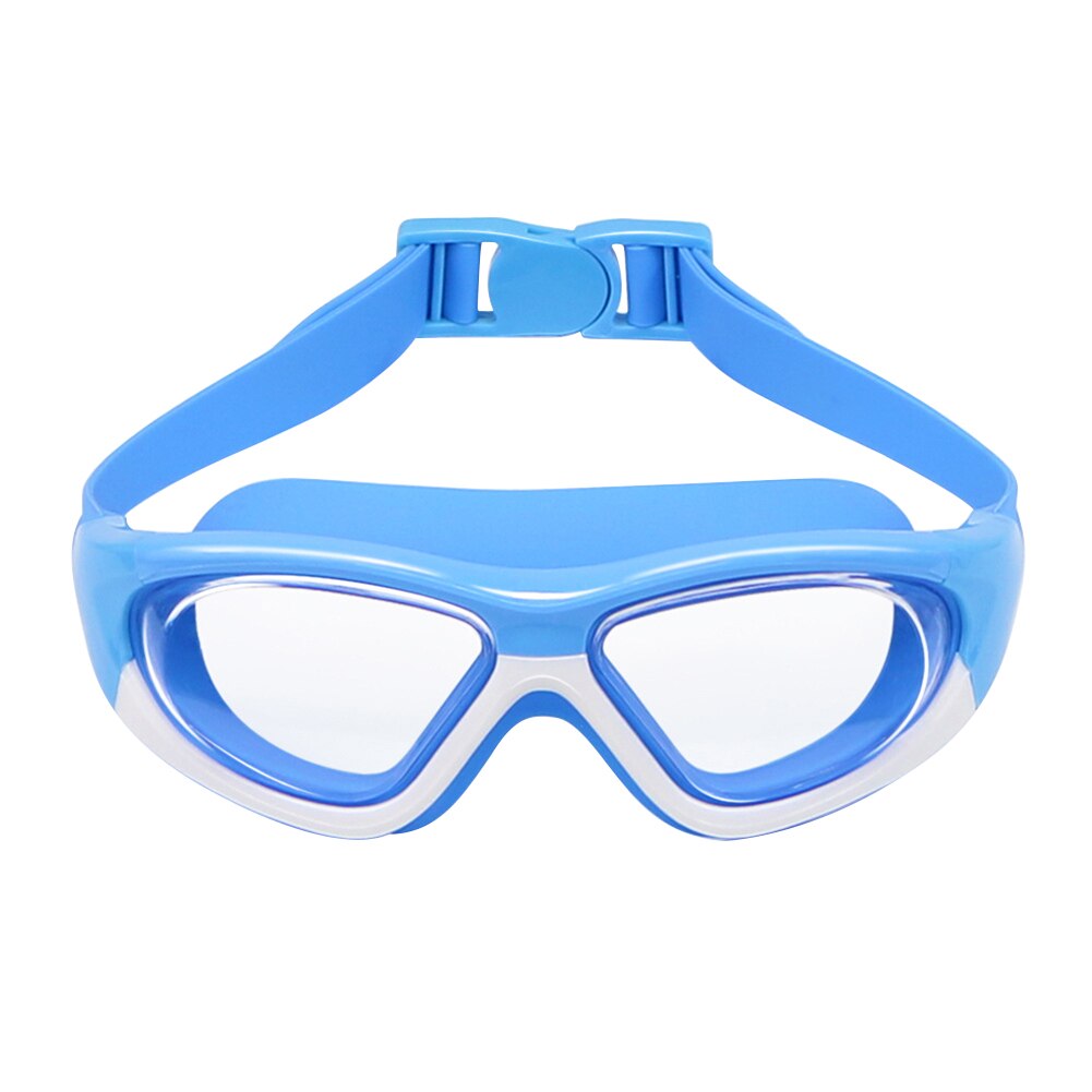 Kleurrijke Verstelbare Kinderen Kids Zwemmen Bril Brillen Waterdichte Hd Siliconen Schild Zwembril Hd Anti-Fog Brillen: Blue