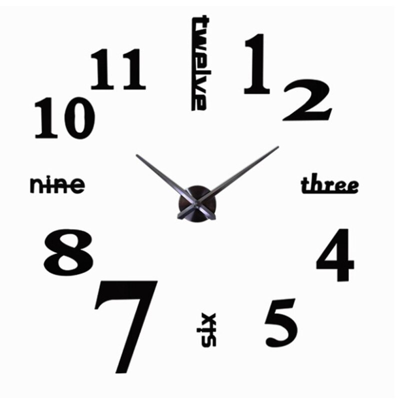 De pared grande reloj 3D DIY de aguja relojes espejo de acrílico relojes adhesivos sala de decoración del hogar, Europa horloge