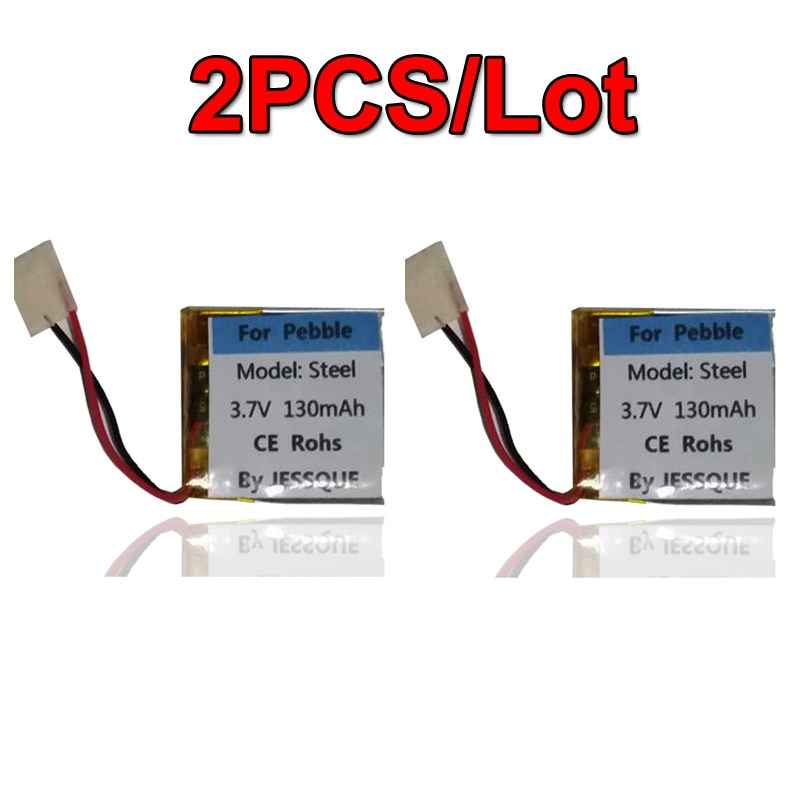 2PCS/Lot 130mAh Original Replace Battery For Pebble Classic & Steel Smart Watch Rechargeable Accumulator AKKU & Tracks