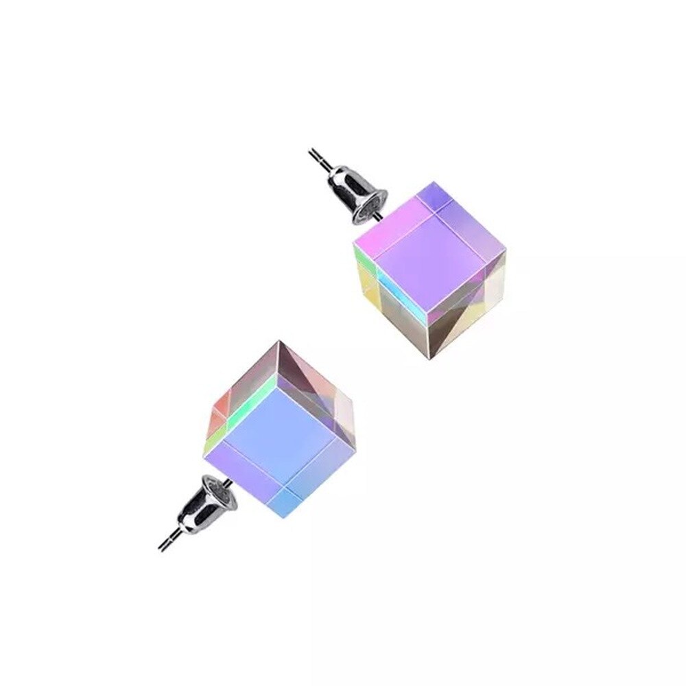 Färg prisma hängsmycke mini litet halsband sexsidig ljuskub universum prisma anpassade linser