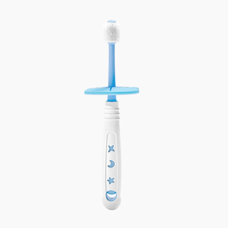 Spazzolino da denti per bambini bitable Silicone a 360 gradi pulizia per bambini spazzolino da denti Nano denti per bambini strumento per la cura orale setola morbida per 1-6 anni: Blue 1