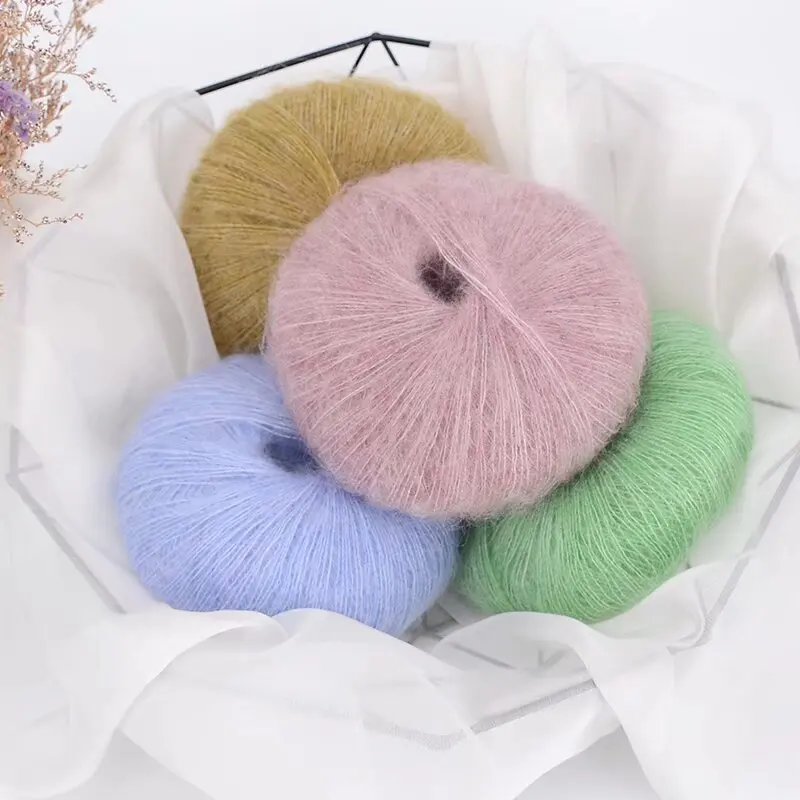 Soft Mohair Hand Woven Fine Thread DIY Mohair Yarn Soft Thread Hand Woven Scarf Hat Sweater Yarn Clearance Knitting Yarn Crochet