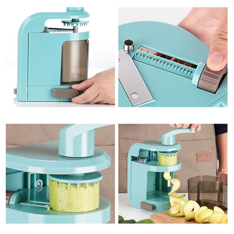 5 in 1 spiralizer grønnsaksskiver med 4 pastakutterblad nudler spaghetti verktøy skiver zucchini maker rotatin  s6 n 3