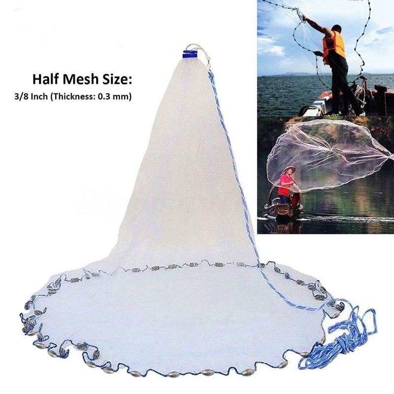 Finefish With sinker and without sinker Cast Net Fishing Network USA Hand Cast Net Outdoor Throw Catch Fishing Net Tool Gill net