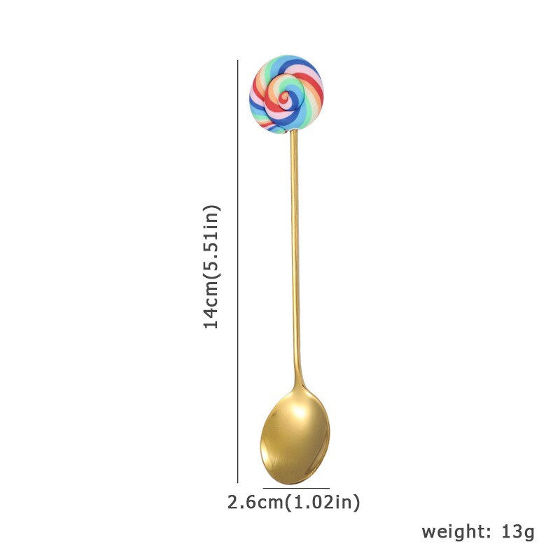 Cuillère en acier inoxydable flamant rose mignon pour café thé, Gadget de cuisine couleur argent or cuillère à Dessert du nouvel an: gold spoon