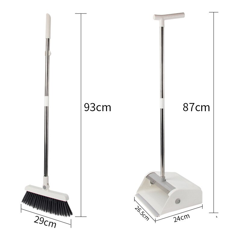 Net red plastic broom set household folding standing broom dustpan combination rotary soft hair broom