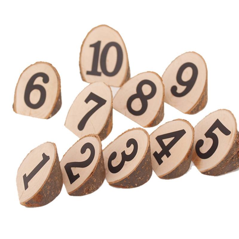 Wooden table decor Rustic Wedding Wooden Table Numbers 1-10 Set for Receptions, Banquet, Cafe, decoration number card