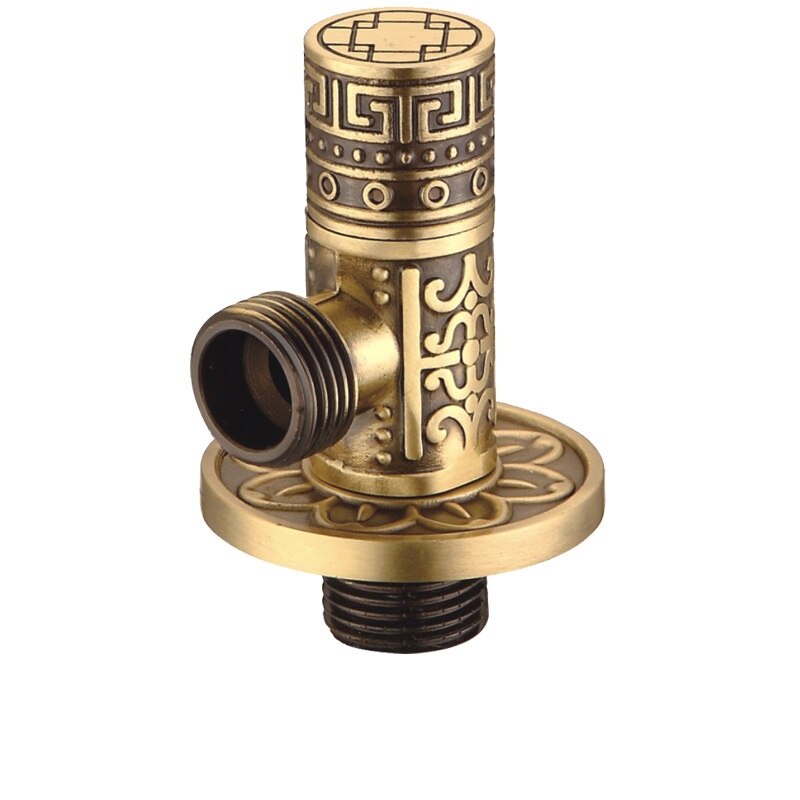 MTTUZK Solid Brass Angle Valve Antique Bronze Water Stop Valve G1/2" Faucet Filling Valves and Cold Water Inlet Valve