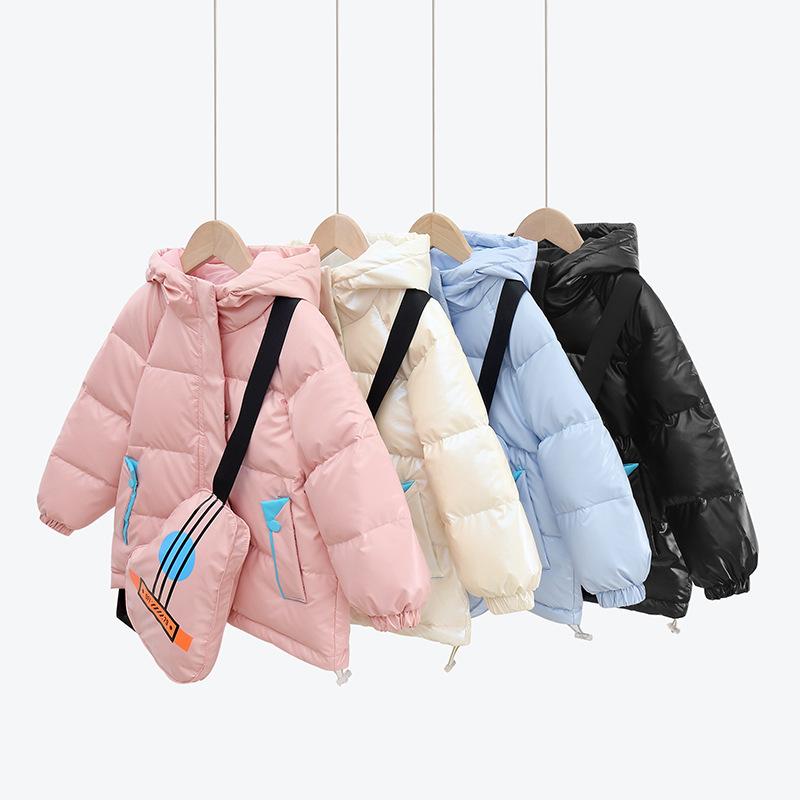 Chaqueta gruesa de plumón de pato para niño y niña, abrigo de plumón de pato blanco, Parka con cremallera, ropa de invierno,