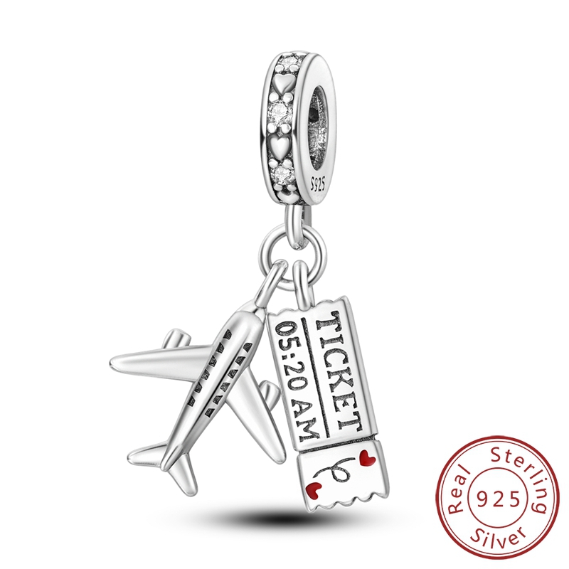 100% 925 argent Sterling avion monde Paris breloques pendentifs ajustement Original Bracelet fabrication de bijoux femme: CAMEL