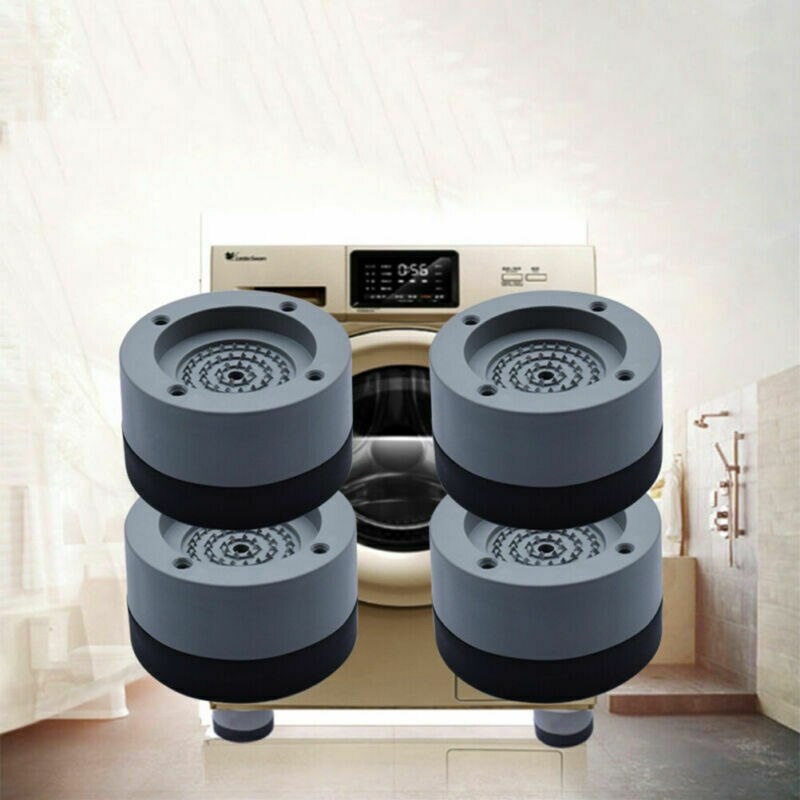 4 st vibrationsdämpande fötterkuddar tvättmaskin gummimatta antivibrationsplatta torktumlare universal fast halkskydd