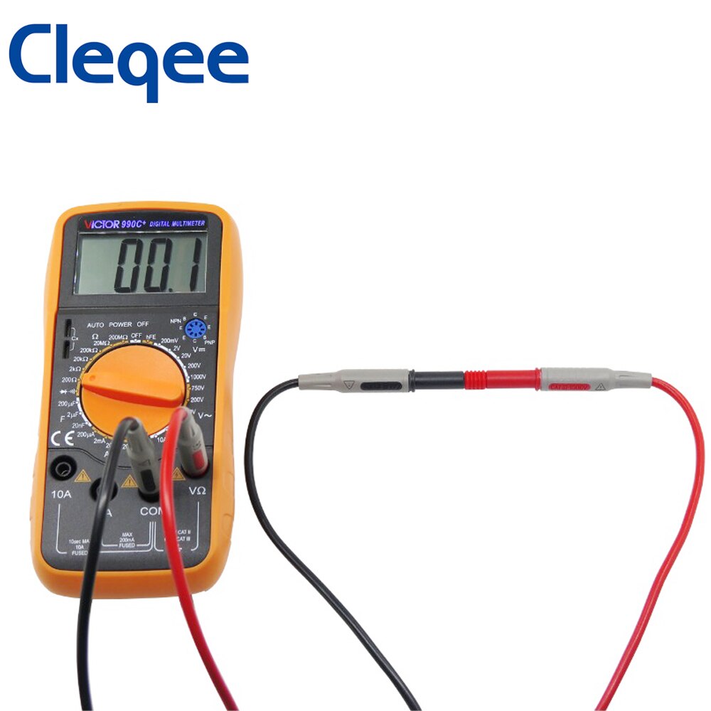 Cleqee P1032 2 Teile/satz 4mm Bananen Stecker Prüfung Linie Multimeter-Prüfung Kabel Spritzguss Gerade zu Gebogene Prüfung Kabel