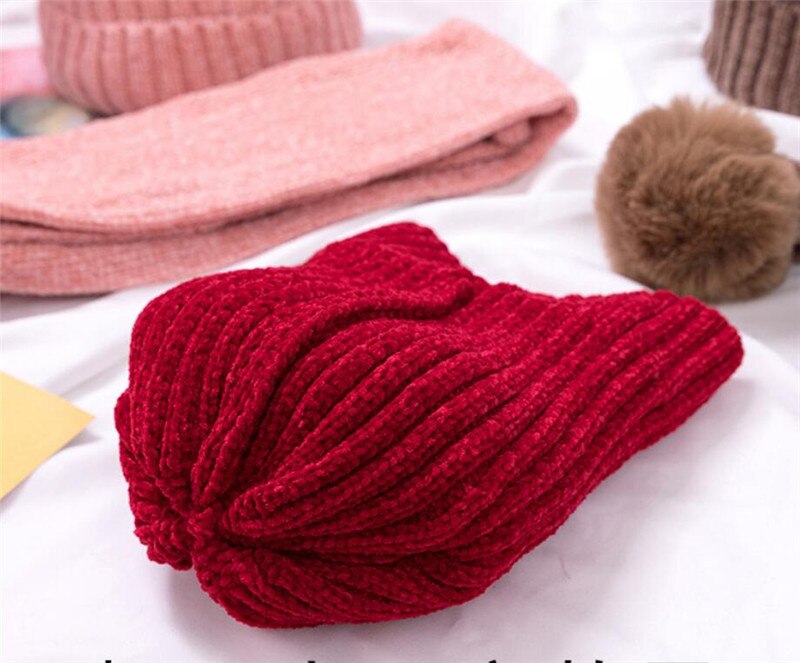 Enfants hiver chapeau et écharpe enfant côtelé tricoté chapeau 2 pièces ensemble bébé filles garçons oreille Protection casquette Pom Pom foulards 0-3T