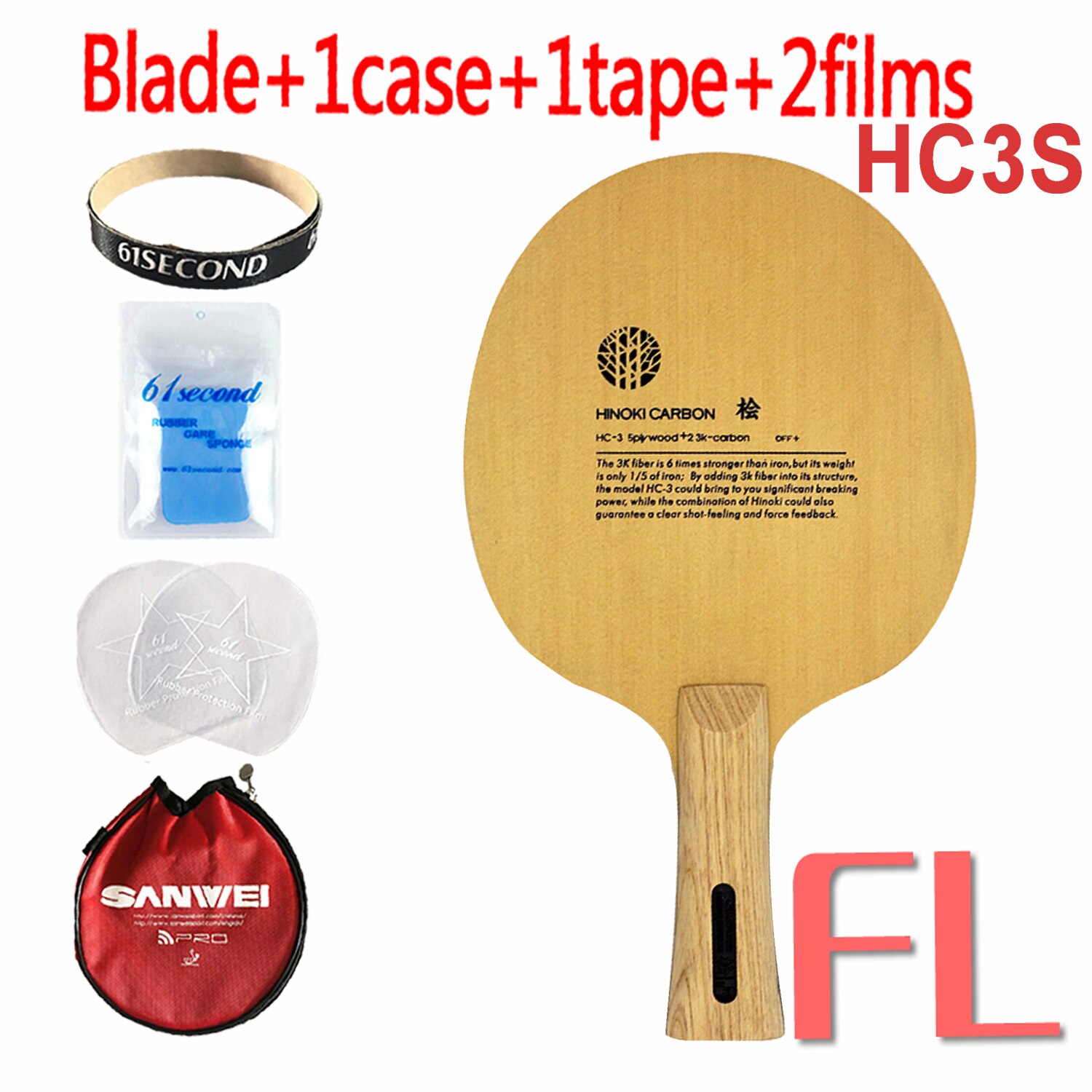 Sanwei HC.3 HC 3 HC-3 HC-3S HC3S Table Tennis PingPong Blade: HC3S FL with YRM