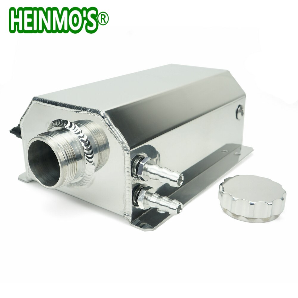 2 Litre Universal Car Engine Oil Catch Tank Can Aluminum Anodized Silver Auto Reservoir Tank 2000ml