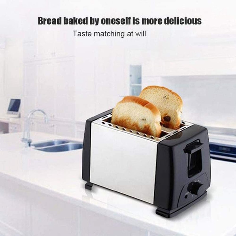 Toaster 2 Slice Stainles Steel Bread Extra Wide Slot Compact Toasters,Electrical Small Bread Machine for Waffles