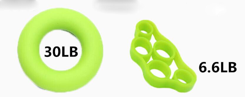 2Pcs/set Hand Gripper Grip Silicone Ring Hand Resistance Band Finger Stretcher-Exercise Forearm Wrist Training Carpal Expander: green set