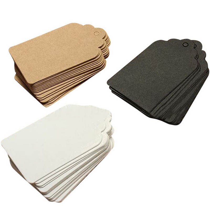 Etiquettes papier Kraft vierges 4x9cm 50 pièces/lot | Étiquettes à accrocher rectangulaires, pour emballage de mariage/fête d'anniversaire, dragées pour bonbonnières, étiquette de prix
