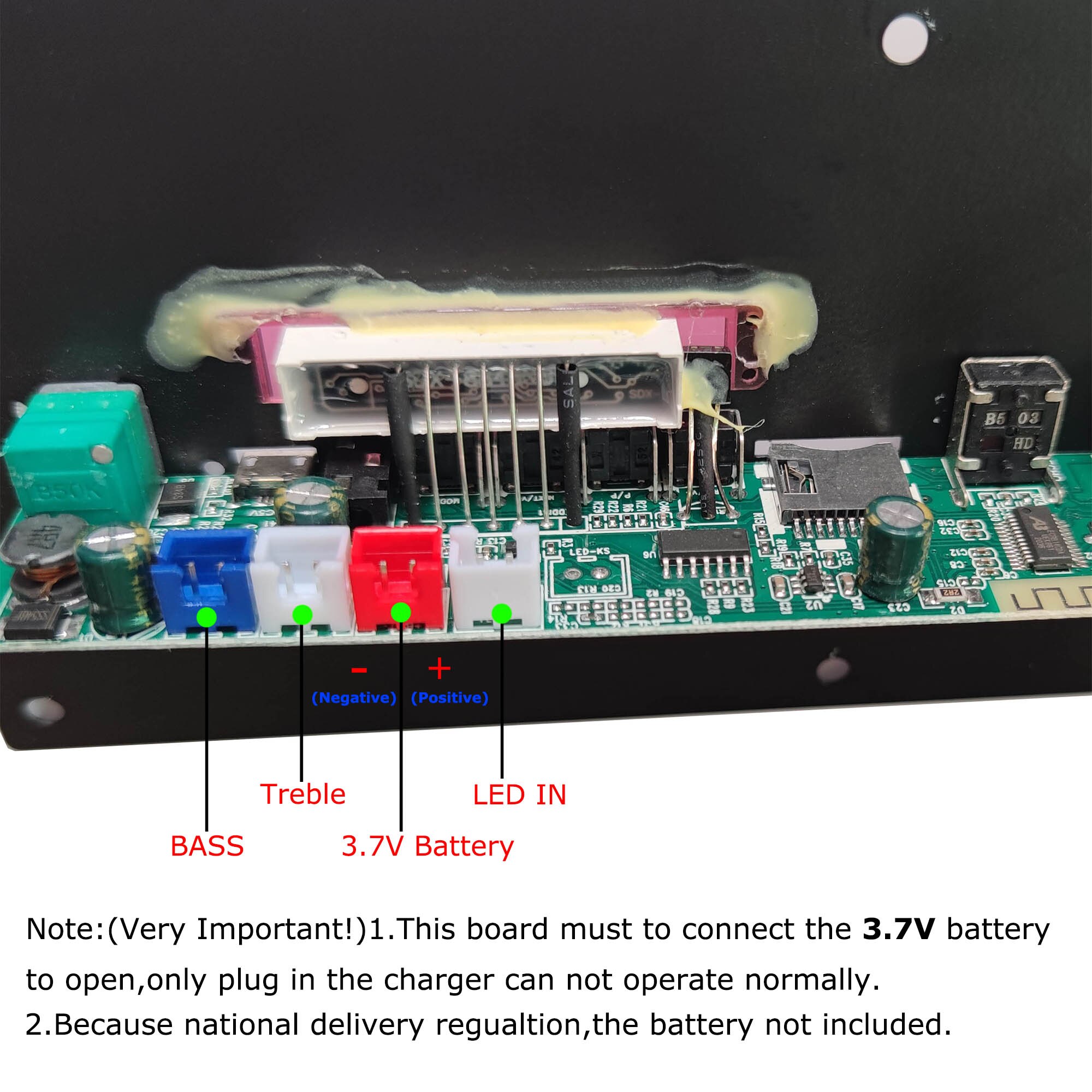 3.7 V Amplifier Board Square Dance 30W Speaker Amplifier Support Bluetooth AUX TF-Card U-Disk Recording 5-8Inch Speaker