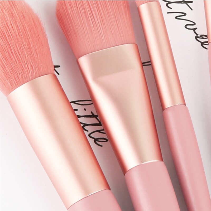 brochas maquillaje set 8 piezas kit de brocha de maquillaje de viaje de pelo sintético suave rosa cosmético multifunción herramientas brochas de maquillaje