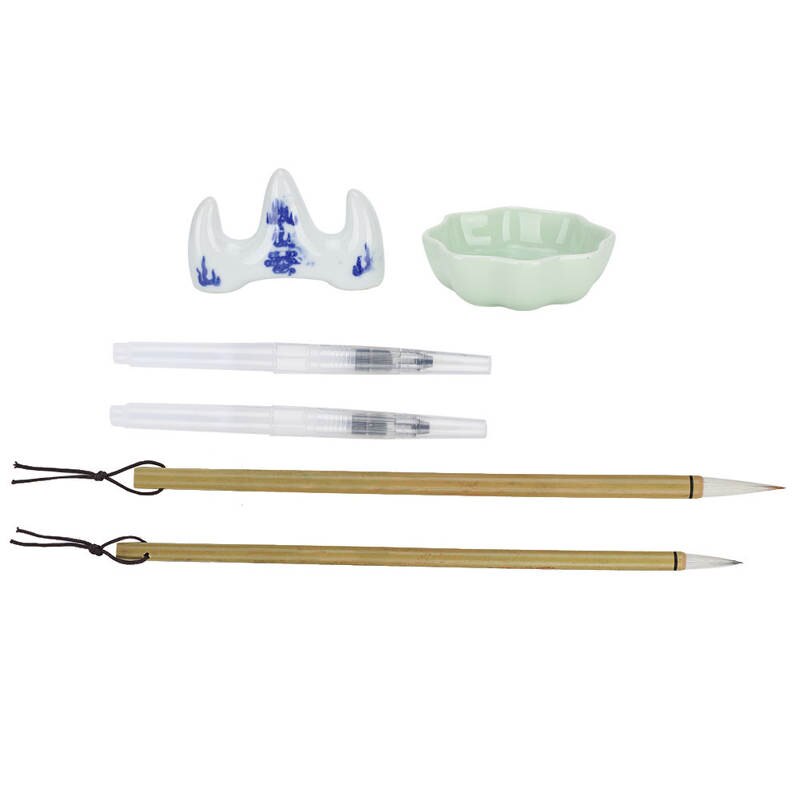 Chinese Calligraphy Reusable Water Writing Board Set Brush Pen Kit Calligraphy Practice Tool