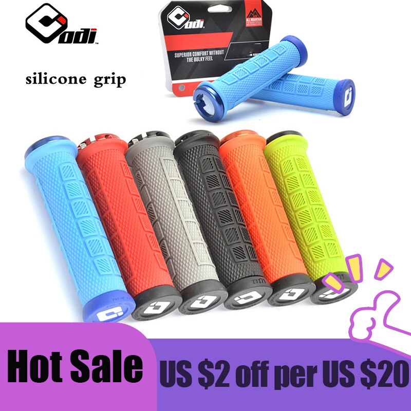 ODI Grips Aluminum Alloy Lock Ring Mountain Bike Grips Silicon Bicycle Handlebar Grip Shock Absorber MTB Bike Handle Bar Part
