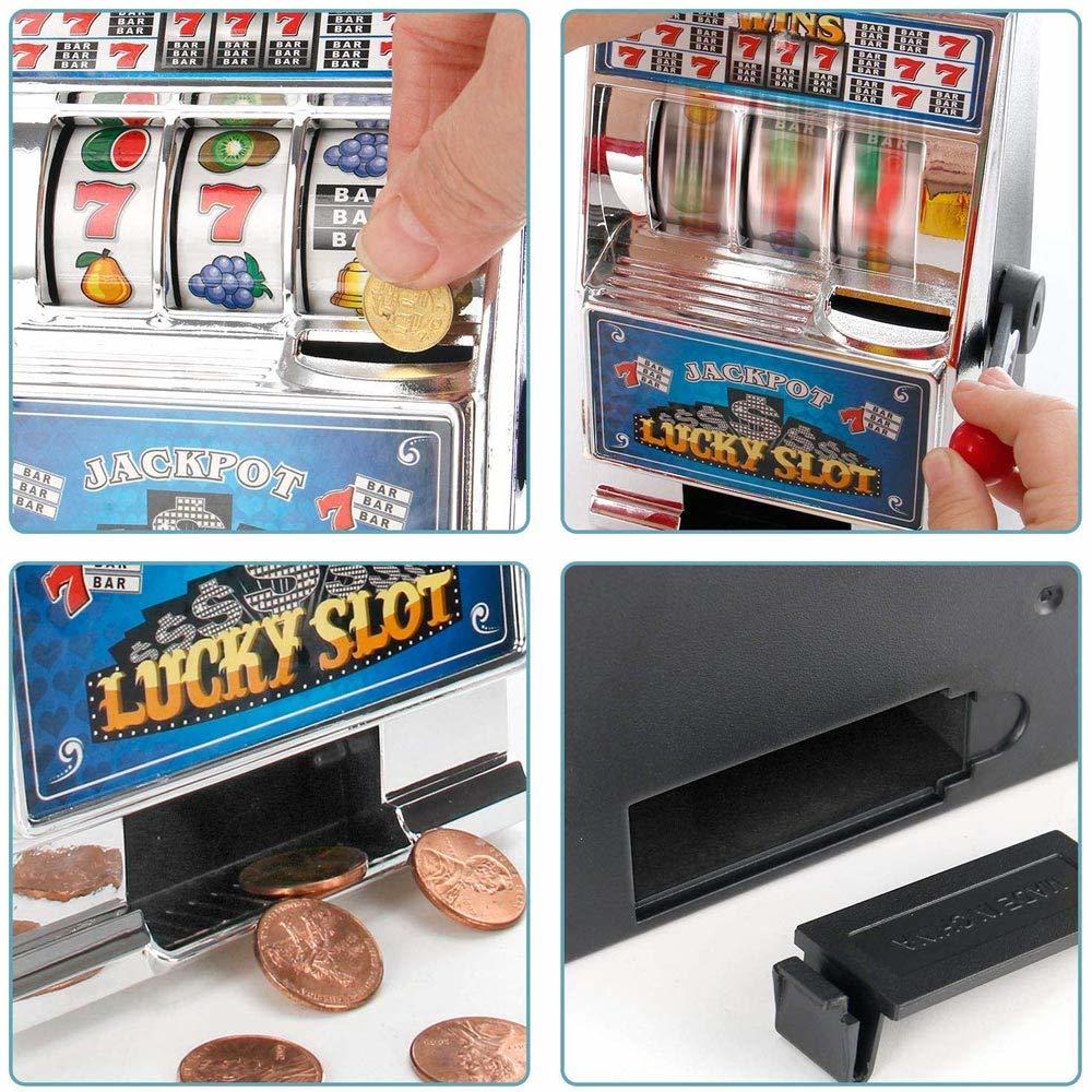 Mini Slot Machine Salvadanaio Monete Con Manopola Funzionante Gioco Bambini Adulti