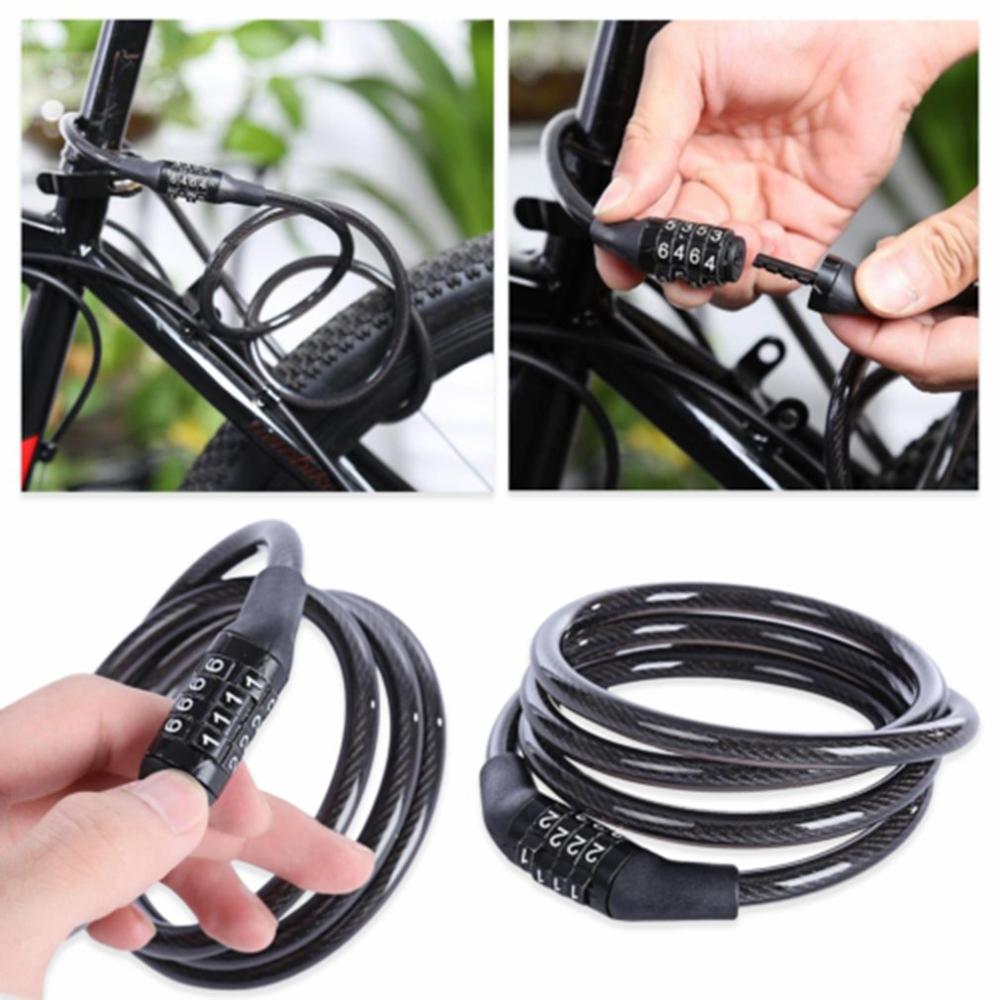 Aostirmotor Fietsslot 4 Cijferige Code Combinatie Fietsslot Veiligheidsslot Fiets Apparatuur Mtb Anti-Diefstal Slot