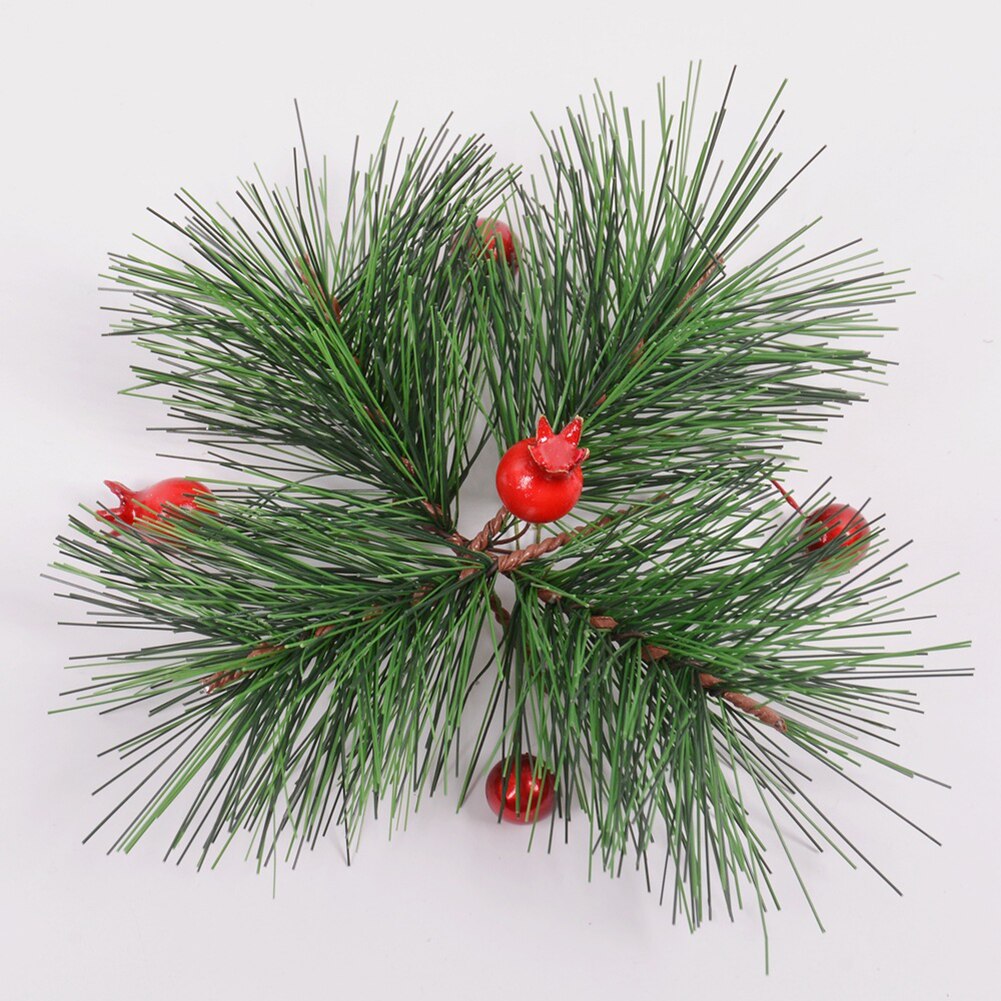 10Pcs Artificial Pine Needle Branch Twig Xmas Tree Ornament DIY Flower Decor