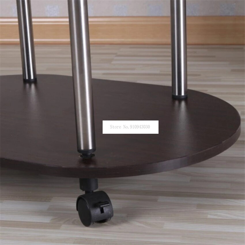 Table basse moderne à 3 niveaux, forme ovale, avec roulettes, pour salon, chambre à coucher, coin de canapé, avec espace de rangement