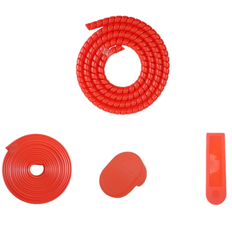 Set di protezioni per Scooter elettrici protezione di controllo parafango gancio linea tubo striscia anticollisione per XIAOMI M365: Red