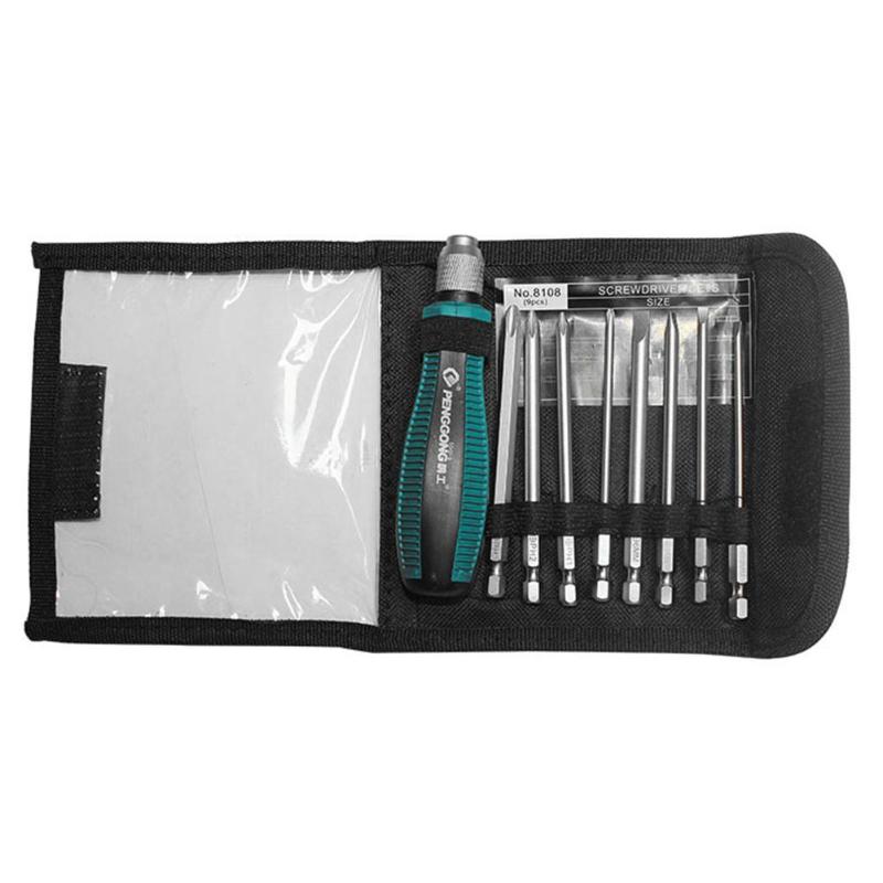 9pcs Screwdriver Set S2 Alloy Steel Replaced Precision Screwdriver Blade Heads Opening Repair Tool Kit
