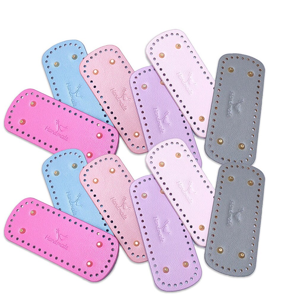 Długie owalne dno do torby z dzianiny PU skórzane akcesoria do toreb ręcznie dno 44 otwory DIY Crochet Pad torebka damska dolna torebka