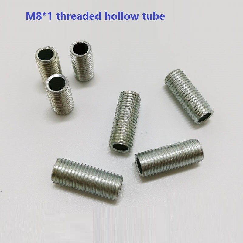 10pcs/lot, length 1-8cm, M8*1mm Full Tooth Tube, Threaded Hollow Tube, Tooth Pole, Tool Lighting Accessories