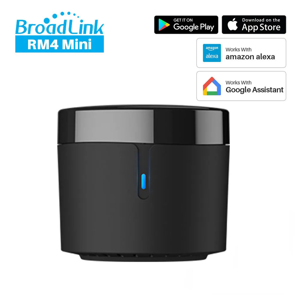 Broadlink RM4 MINI+HTS2 IR Wifi Remote Controller Air Conditioning TV Set-top Box Temperature Humidity Sensor HTS2 with Alexa: WHITE