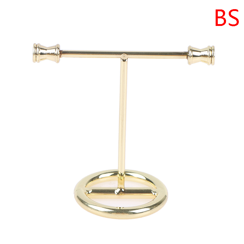 Gyldent metal t-formet armbånd ring øreringe organizer smykkeholder stativ halskæde armbånd display rack: Bs