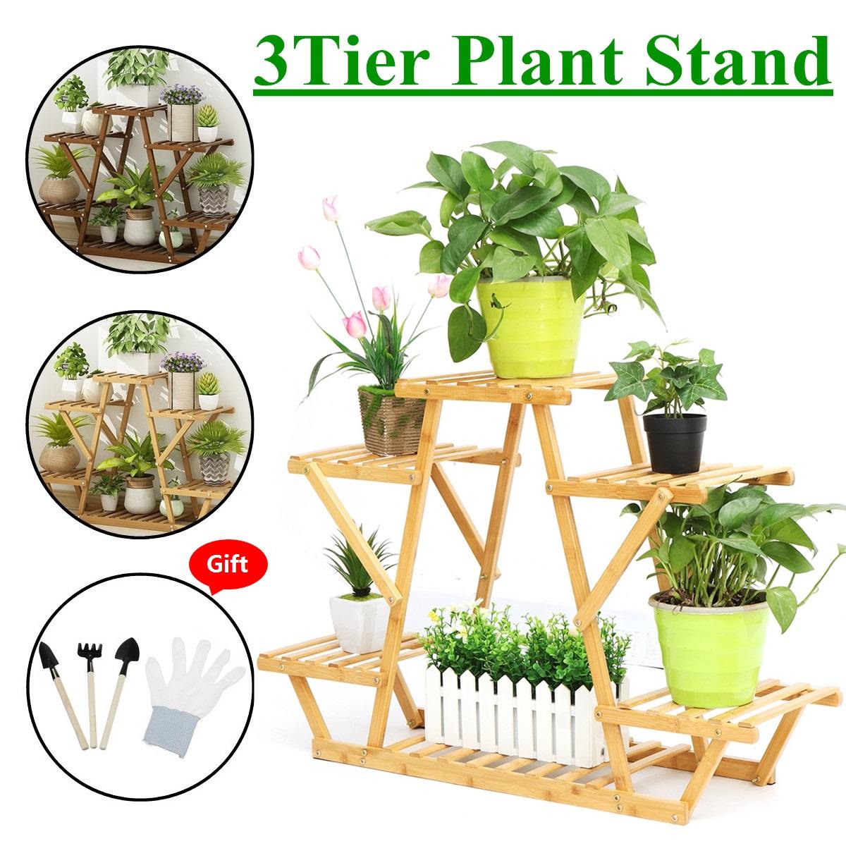 Wooden Multi-Layer Flower Plant Rack Bamboo Shelf ... – Vicedeal
