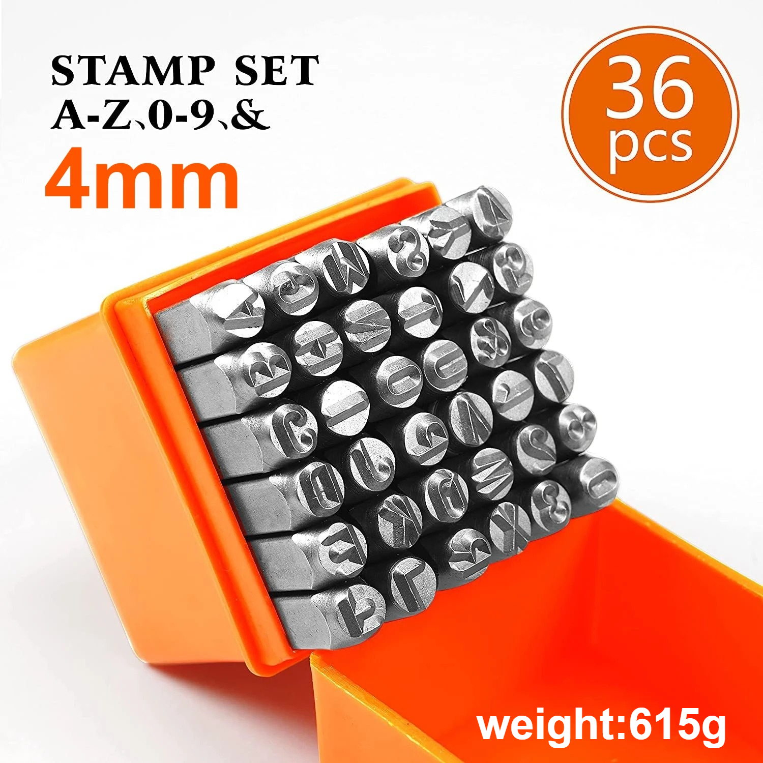 36 1.5mm-8mm teiliges stempelset aus stahl, bestehend aus zahlen- und buchstabenstempeln aus legiertem stahl, geeignet für schmuckherstellung und bastelarbeiten.: Burgund