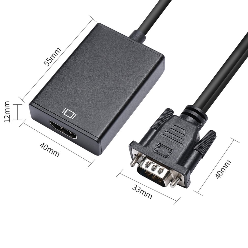 Vga To Hdmi Converter VGA Male to HDMI Female Converter Adapter Cable With Audio Output 1080P VGA HDMI Adapter for PC laptop