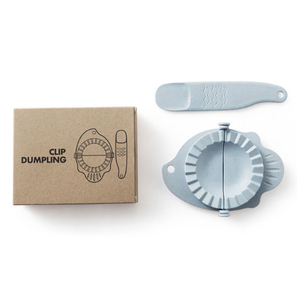 1 stk dumpling maker form husholdning dumpling værktøj automatisk dumpling skind halvmåne formet dumpling: Blå