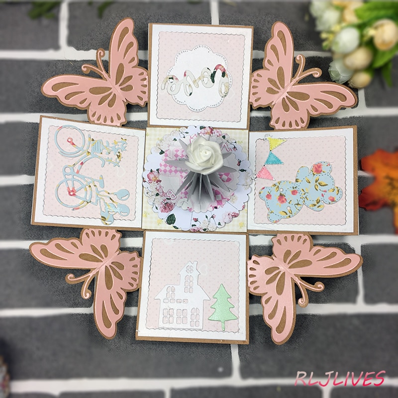RLJLIVES Explosion Box Metal Cutting Dies Stencils for DIY Scrapbooking Stamp/photo album Decorative Embossing DIY Paper Cards