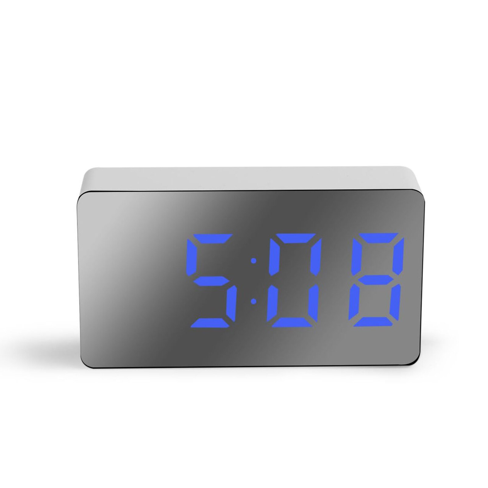 Mini relógio digital led multifuncional, relógios de alarme elétrico, espelho de superfície para casa, quarto 20ing: Blue