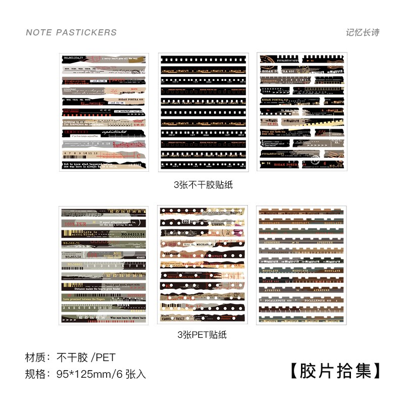 Journamm 6Pcs Pet Engels Zin Voor Dagboek Briefpapier Levert Planner Stickers Junk Journal Scrapbooking Label Stickers: A