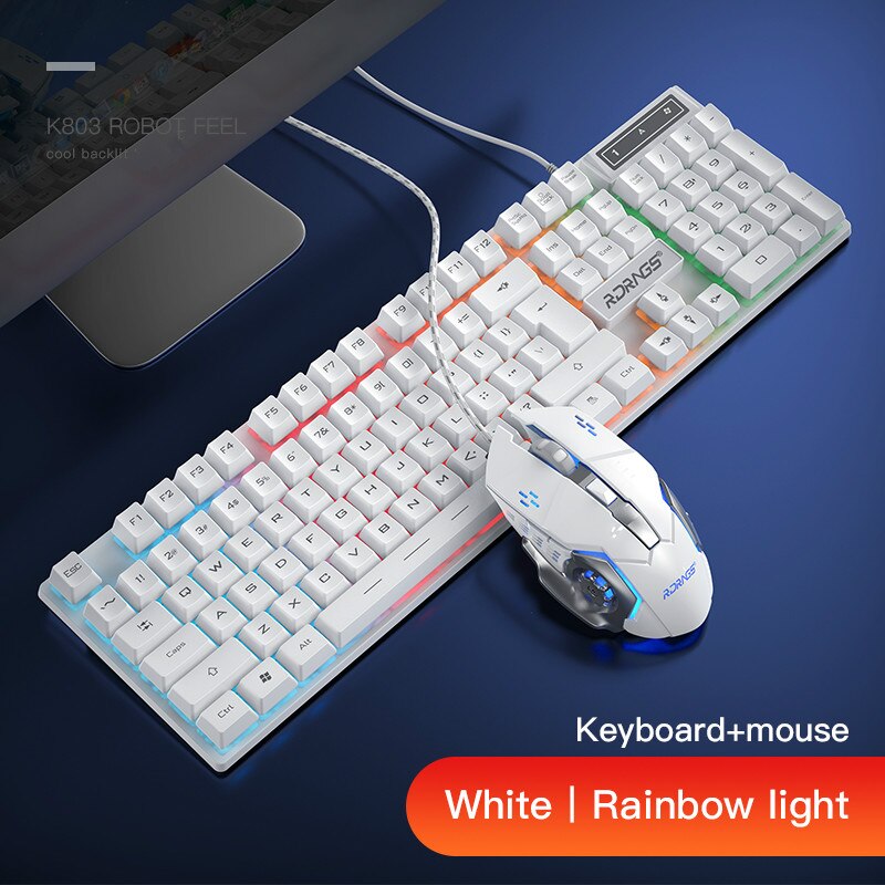 Gaming E-sport Keyboard and Mouse Wired Mechanical keyboard backlight Gamer keyboard mice 3200DPI Silent Mouse Set For PC laptop: Type 12