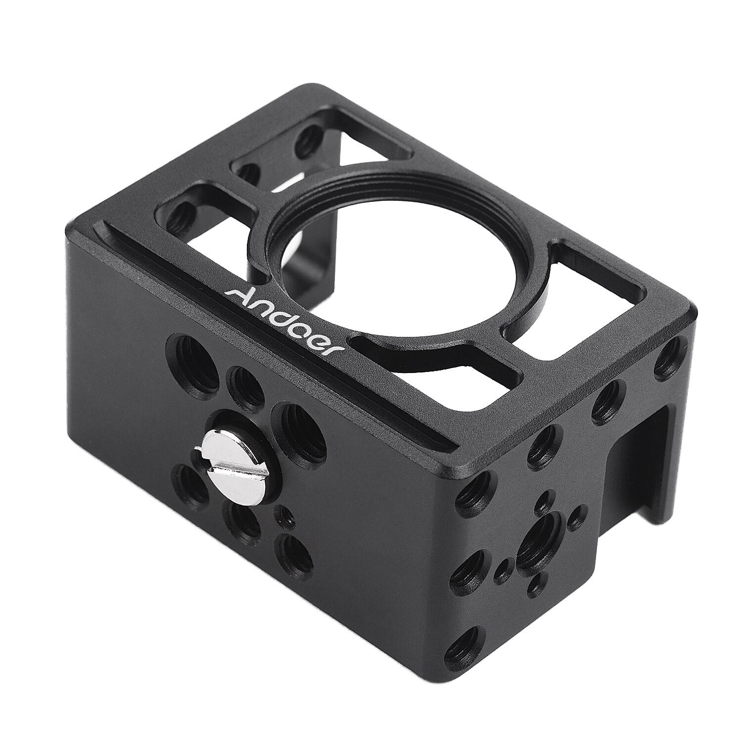 Andoer Metal Camera Cage Mount Protective Case with 1/4 Inch Screws Cold Shoe Compatible with for SONY RX100 VI VII Cameras