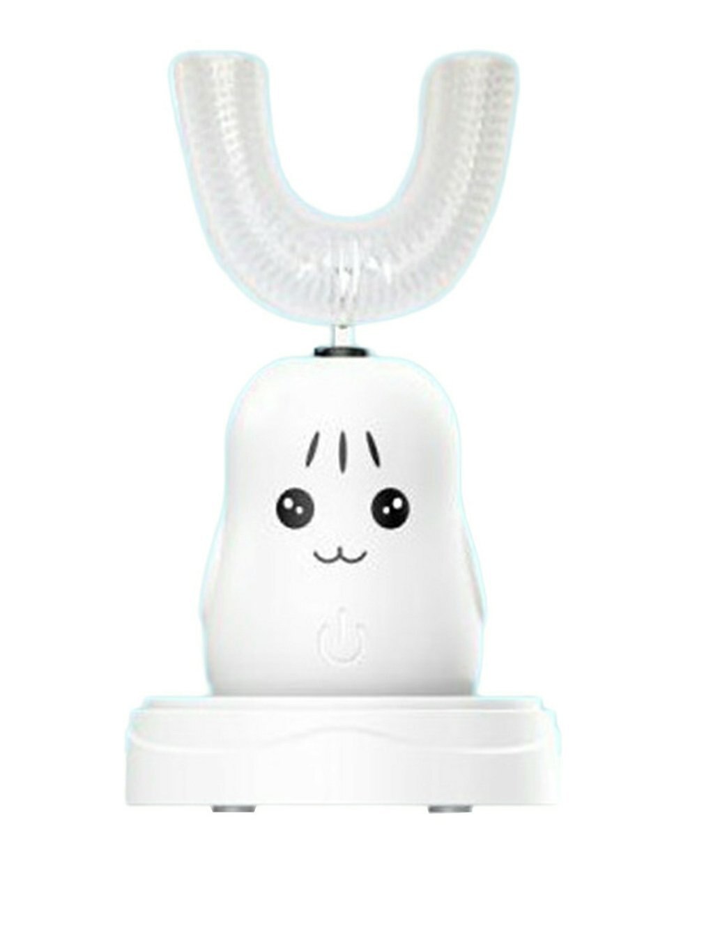 Kinderen Elektrische Tandenborstel U-vormige 360 Graden Automatische Opladen Geluid Wave Smart Magnetische Opladen Tandenborstel: white