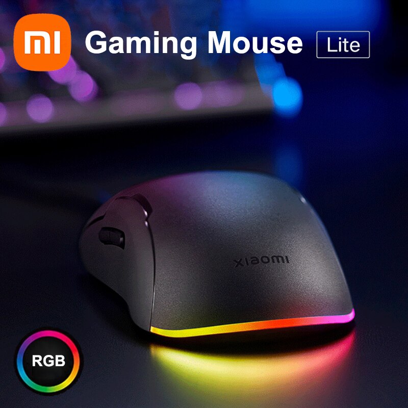 Xiaomi Mi Game Muis Lite Rgb Licht 6200 Dpi Vijf Versnellingen Aangepast Home Office Bedrade Optische Gaming Muis Voor Laptop computer Pc