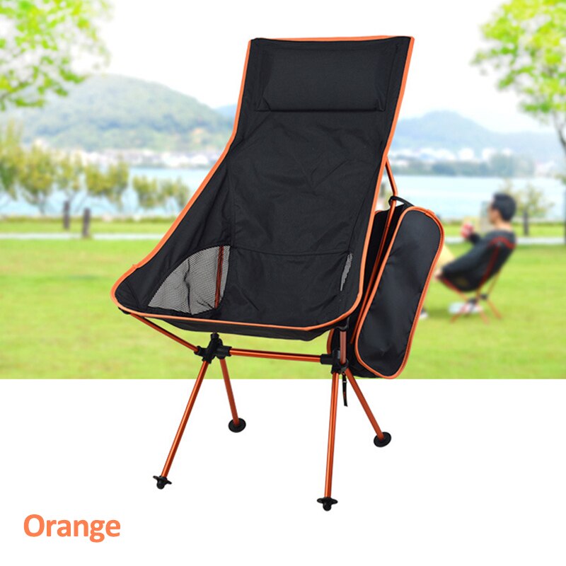 Bärbar camping strandstol lätt vikbar fiske utomhus camping utomhus ultra ljus orange röd mörkblå strandstolar