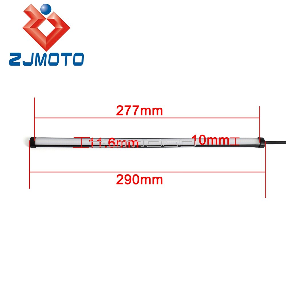 Bande lumineuse intégrée universelle pour motos LED, clignotants séquentiels, feux de Stop arrière DRL, 29CM
